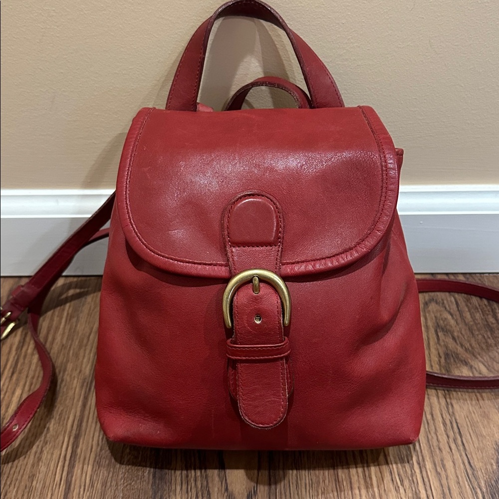 Vintage Coach Bantam Mini Daypack Crossbody 4152, Red